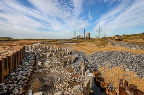 Dinslaken, Voerde, North Rhine-Westphalia, Germany, Emscher estuary into the Rhine. Construction