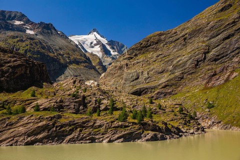 Margaritzen reservoir at the Pasterze glacier