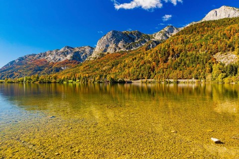 Grundlsee in autumn, salzkammergut, styria, Austria, Europe