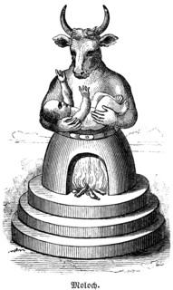Moloch or Molech was regarded as a ruler, idol of the Ammonites, hollow figure as a man with an