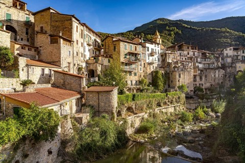 The medieval village of Rocchetta Nervina in Val Nervia, Liguria, Italy, Europe