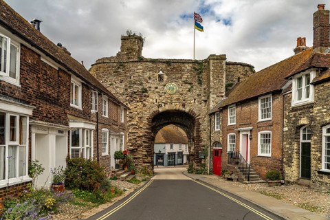 Landgate town gate in Rye, East Sussex, England, Great Britain