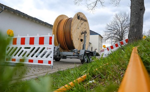 Rheinbach, North Rhine-Westphalia, Germany - Internet broadband expansion, construction site for