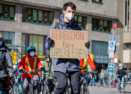 Essen, North Rhine-Westphalia, Germany - Fridays for Future, climate activists demonstrate in times