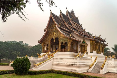 The Buddhist temple Haw Pha Bang of the Royal Palace Luang Prabang, Laos, Asia