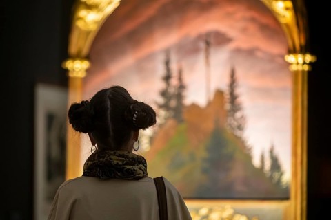 Anniversary exhibition on Caspar David Friedrich at the Albertinum. The painting The Cross in the
