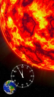 Symbolic image, sun, five to twelve, clock, climate change, global warming, drought, heat