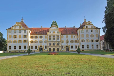 Baroque castle with baroque garden, monastery, castle, Salem, Lake Constance region,