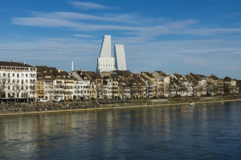 Roche Towers, architects Herzog and de Meuron, Basel, Canton of Basel-Stadt, Switzerland, Europe