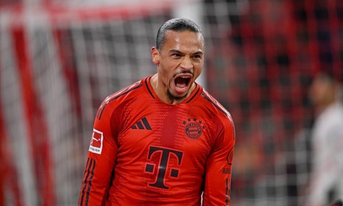 Leroy Sane FC Bayern Munich FCB (10) Goal celebration gesture gesture Allianz Arena, Munich,