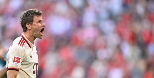 Goal celebration Thomas Thomas Müller FC Bayern München FCB (25) Allianz Arena, Munich, Bavaria,