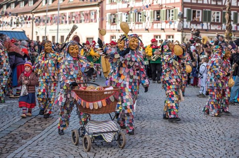 Spättlehansel on the carnival procession, Big Fasendumzug, Alemannic Fasnacht, Gengenbach,