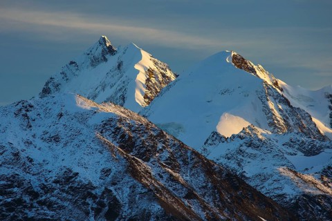 Piz Bernina, 4049 m, Bianco ridge, Upper Engadine, Grisons, Switzerland, Europe