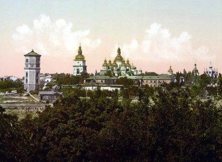 St. Michael's Monastery, Kiev, Russia, Ukraine, c. 1890, Historic, digitally enhanced reproduction