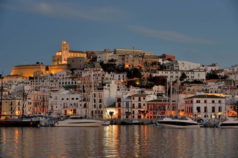 Dalt Vila of Ibiza or Eivissa, evening, Ibiza Town, Ibiza, Balearic Islands, Spain, Europe