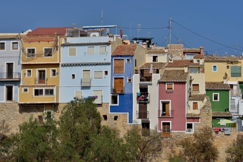 Colourful façades, Villajoyosa or La Vila Joiosa, Costa Blanca, Spain, Europe