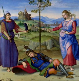 Vision of a Knight, Sueno del Caballero, by Raffaello Sanzio da Urbino, also Raffael da Urbino,