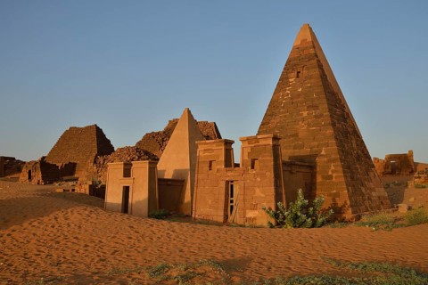 Pyramids of the northern cemetery of Meroe, Nubia, Nahr an-Nil, Sudan, Africa