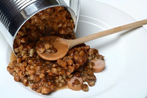 Lentil (Lens culinaris) dish in tin, lentil
