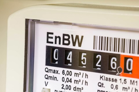 Gas meter, consumption meter, natural gas, rising gas prices, EnBW, Germany, Europe