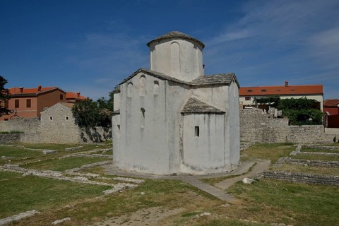 Church of the Holy Cross or Crkva svetog Križa, smallest cathedral in the world, Nin, Zadar County,