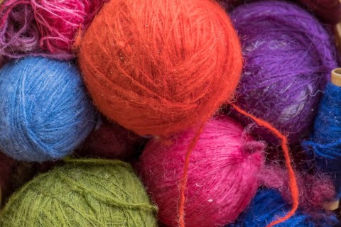 Multicoloured wool, wool balls, Madeira, Portugal, Europe