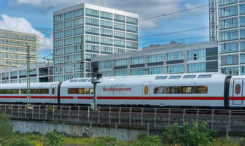 Regional and long-distance trains of Deutsche Bahn, Berlin-Moabit, Europacity, Germany, Europe