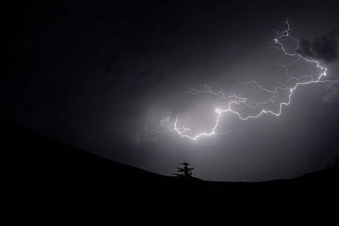 Lightning in the night sky, Lower Austria, Austria, Europe