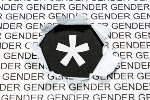 Gendering with gender asterisks as a symbol for gender-appropriate language Communication concept