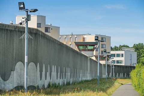 Watchtower and Wall, Tegel Prison, Seidelstraße, Reinickendorf, Berlin, Germany, Europe