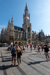 New Town Hall Munich, Neo-Gothic, Marienplatz, Munich, Bavaria, Germany, Europe