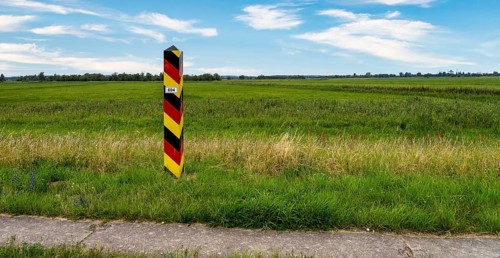 Border area between Germany and Poland, Lower Oder Valley National Park, Brandenburg, Germany,