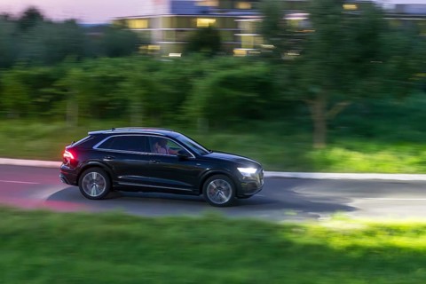 Car in evening traffic, SUV, Baden-Württemberg, Germany, Europe