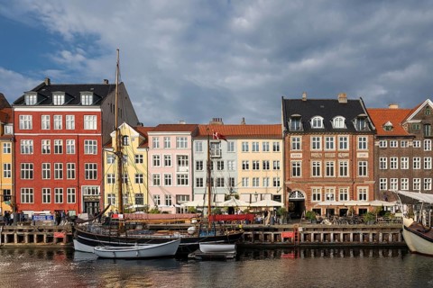 Nyhavn, in the Frederiksstaden district, harbour district with houses over 300 years old, moored