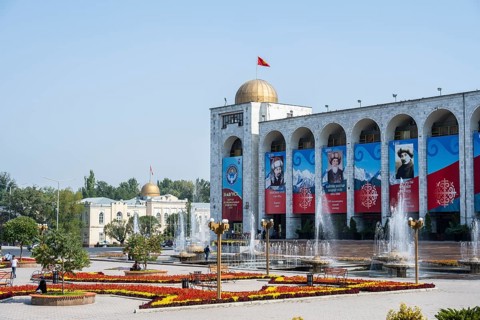 Ala-Too Square, in Bishkek, Kyrgyzstan, Asia