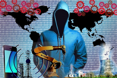 Symbolic image, cyber security, cyber attacks worldwide, computer crime, digital IT attacks,