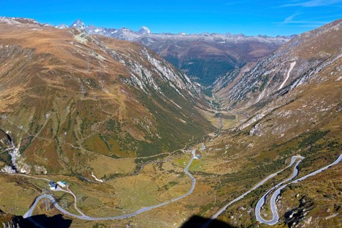 View from the ascent to the Nufenen Pass into the Agenetal, Ulrichen, Obergoms, Valais,