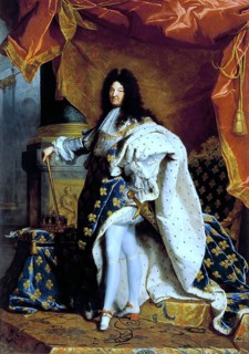 Louis XIV in Coronation Regalia, Portrait by Hyacinthe Rigaud, 1701, Historic, digitally restored