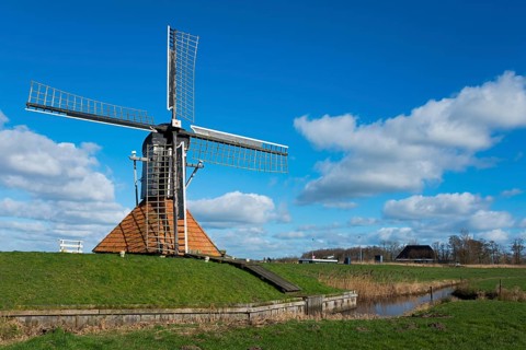Grit mill for drainage, Goengahuizen, Goëngahuizen, Goaiïngahuzen, Friesland, Fryslân, Netherlands,