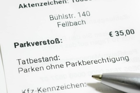 Ticket, parking offence, parking ticket, demand for payment, pen, Baden-Württemberg, Germany,