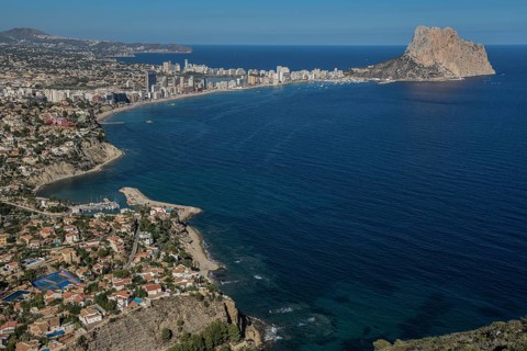 View of Calp with the Rock of Ifach, Alicante, Costa Blanca, Spain, Europe