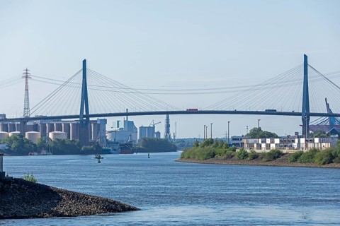 Köhlbrand Bridge, Köhlbrand, Norderelbe, Hamburg, Germany, Europe