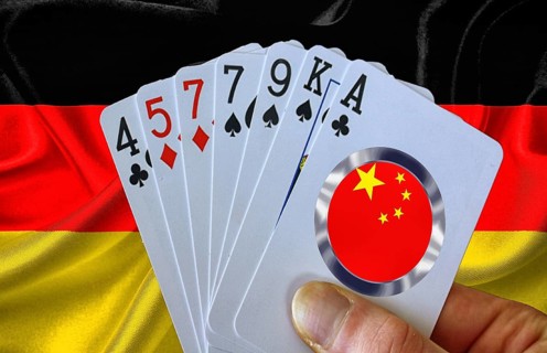 Symbolic image, bad cards, China, Germany, EU, European Union, Port of Hamburg, Port International,