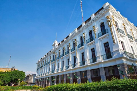 Guadalajara, Mexico-14 April, 2018: Manuel Rojas Building in Guadalajara historic center (Zona