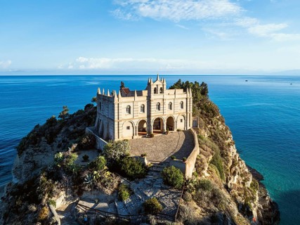 Tropea from a drone, Tyrrhenian Sea, Calabria, Italy, Europe