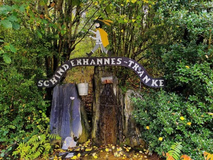 Schinderhannes drinking trough above the Hahnenbach valley, legend as Robin Hood of the Hunsrück,