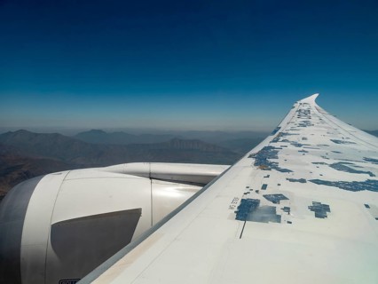 Flight safety, aircraft wing repaired with adhesive tape, Dreamliner Boeing 787