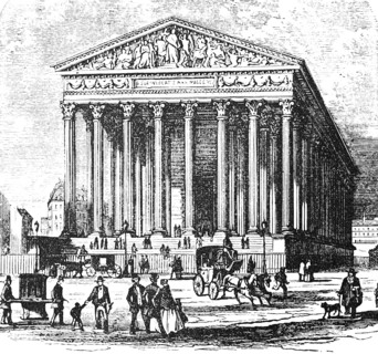 Église de la Madeleine, Magdalene church in Paris, patron saint Mary Magdalene, portico, steps,