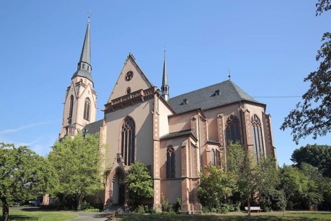 Neo-Gothic, St. Mauritius Church, Schwanheim, Main, Frankfurt, Hesse, Germany, Europe