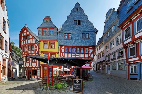 Half-timbered houses in the historic old town, Deutsche Fachwerkstrasse, Limburg an der Lahn,